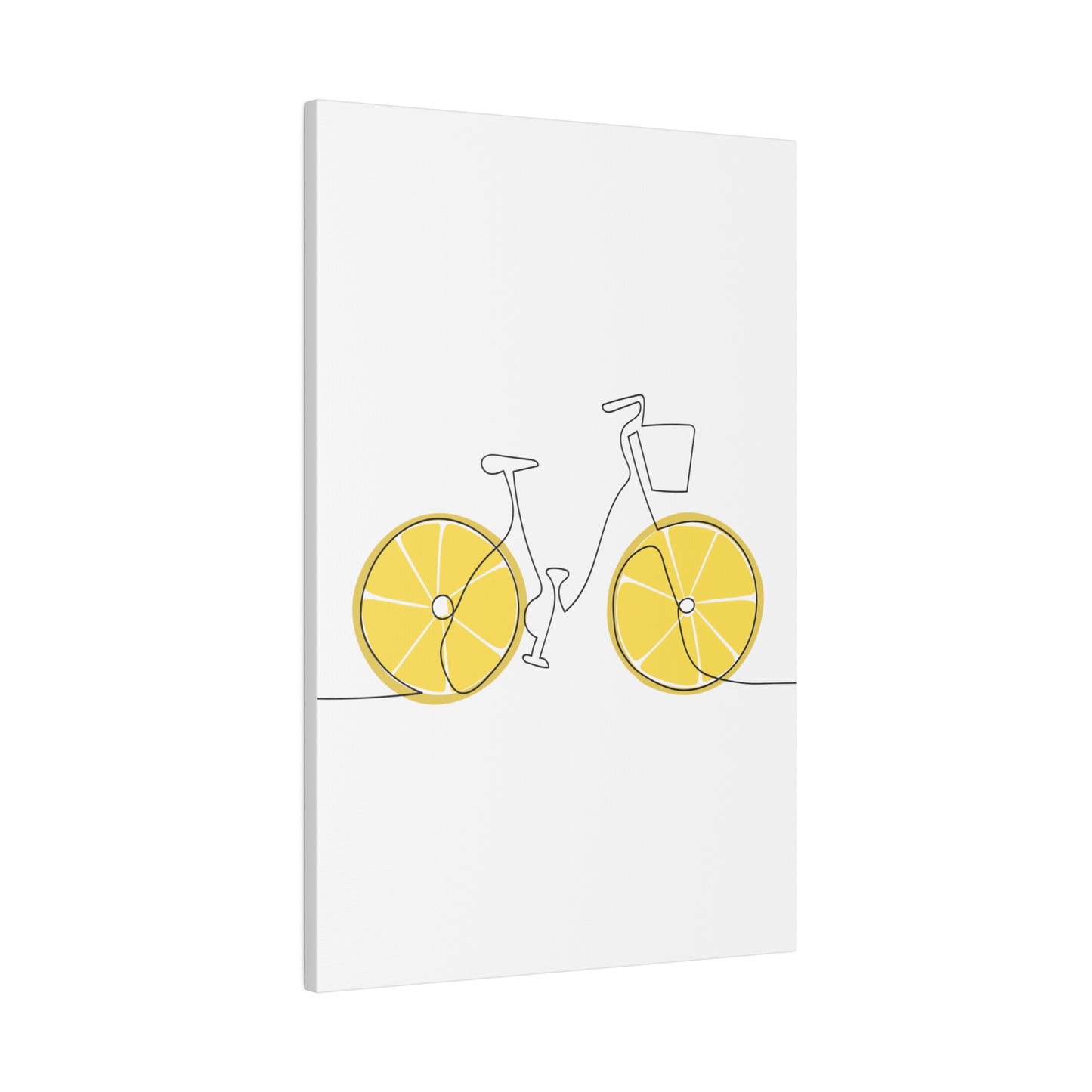 Lemon Wheel Bike Matte Canvas, Stretched, 0.75"