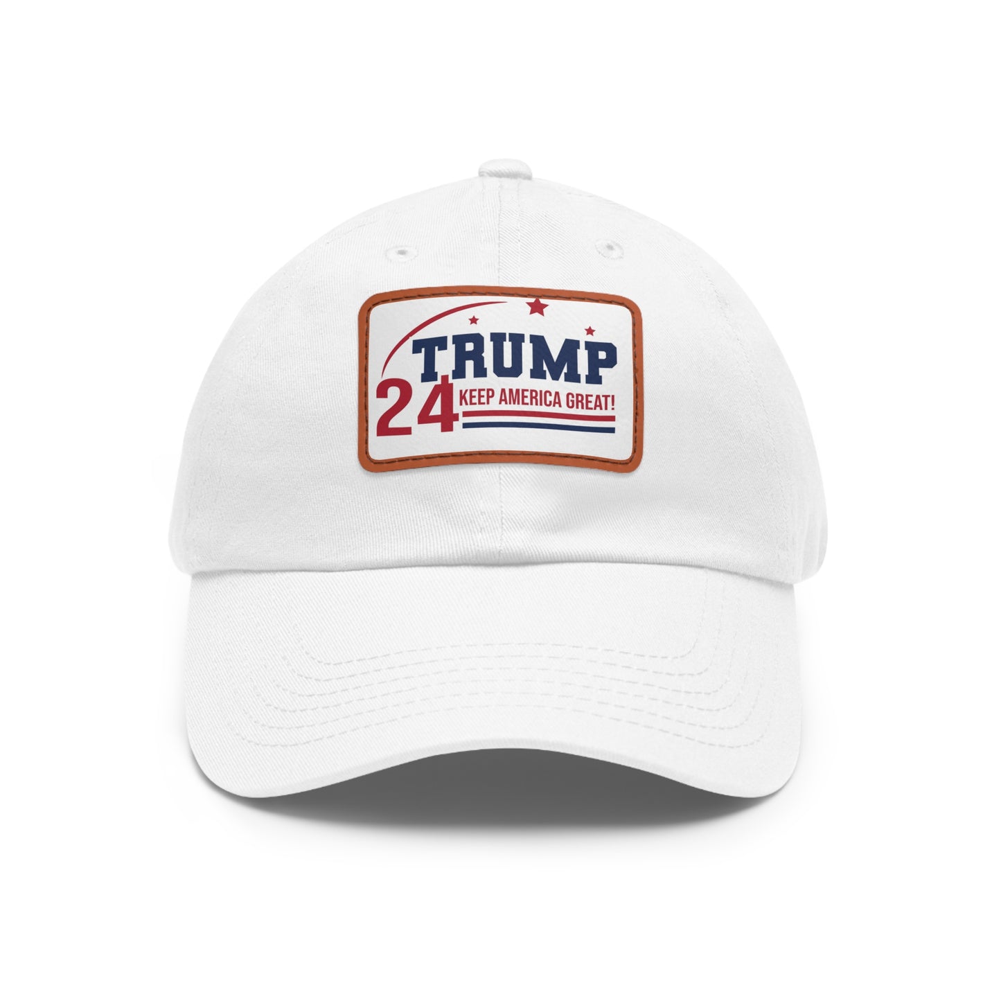 Trump 2024 Dad Hat with Leather Patch (Rectangle)