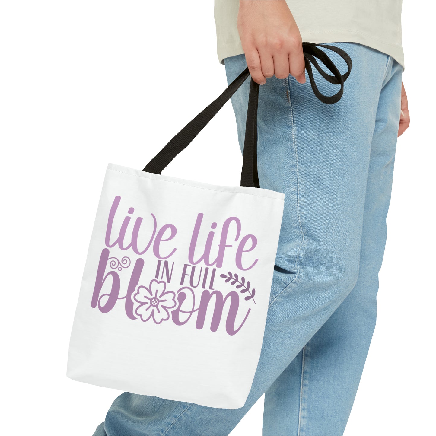 Live Life in Full Bloom Tote Bag (AOP)