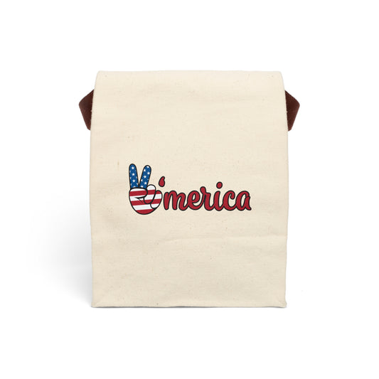 Peace-Flag Canvas Lunch Bag With Strap