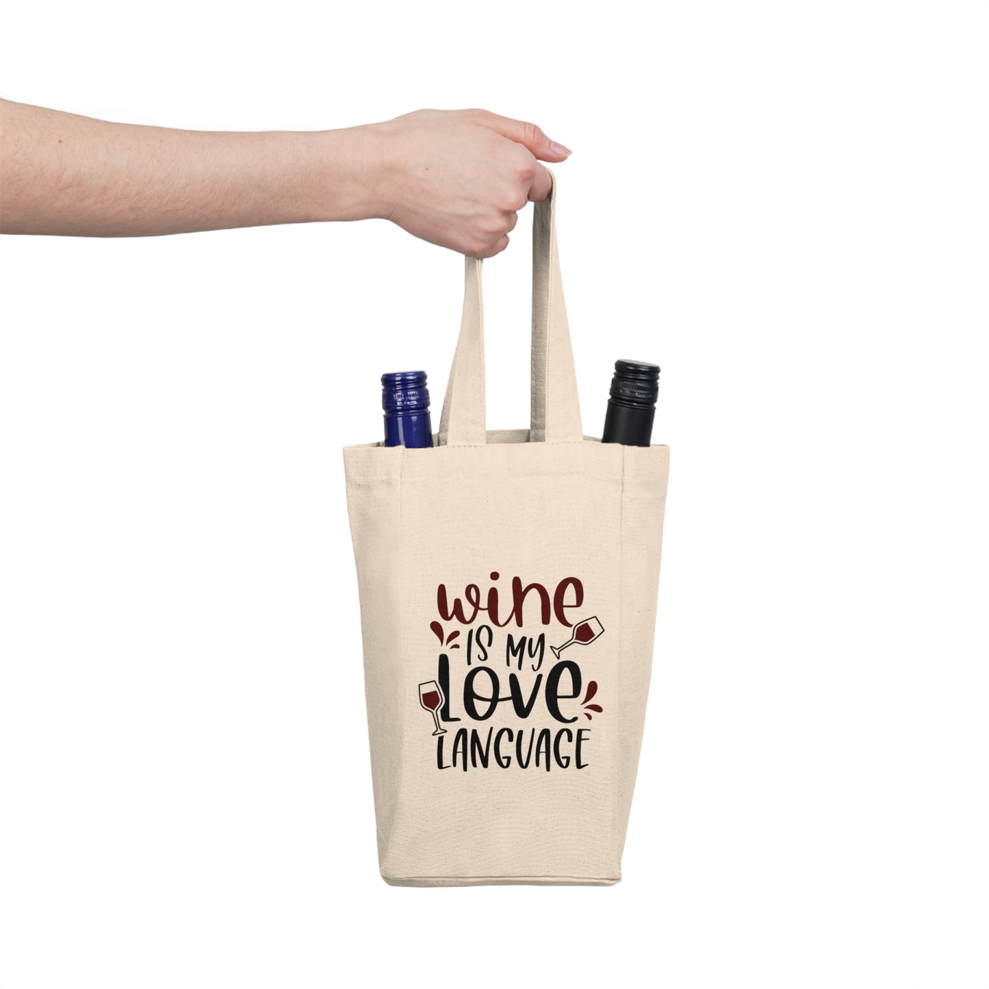 Wine Love Language Double Wine Tote Bag