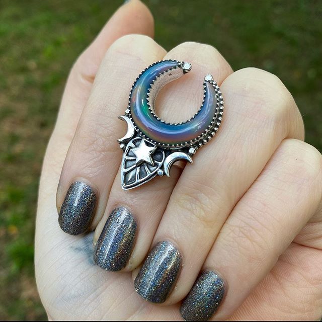 Epoxy alloy jewelry star and moon ring