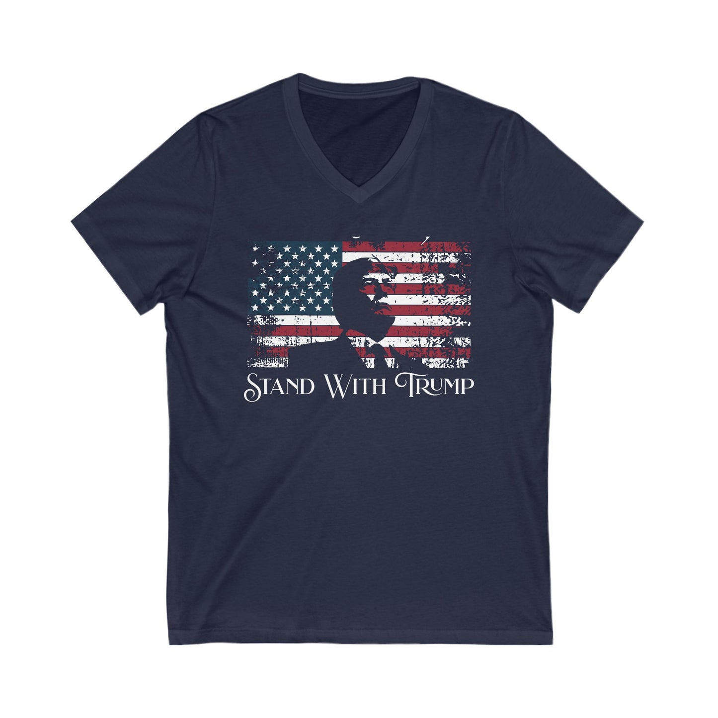 Stand With Trump Unisex Jersey Short Sleeve V-Neck Tee