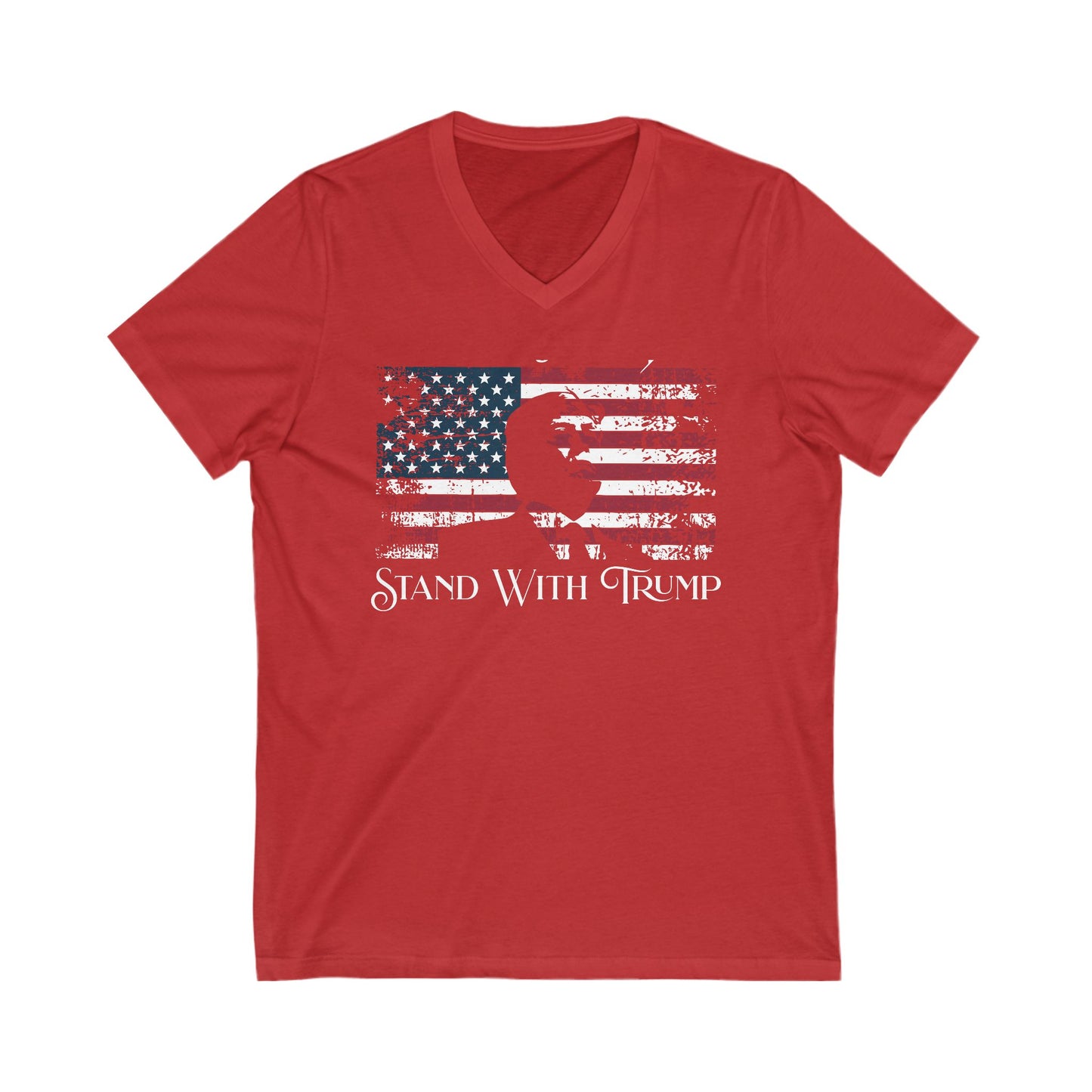 Stand With Trump Unisex Jersey Short Sleeve V-Neck Tee