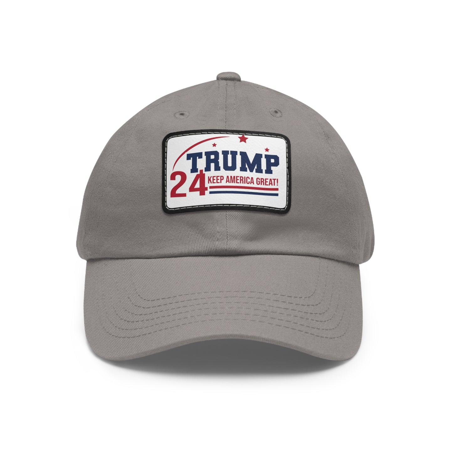 Trump 2024 Dad Hat with Leather Patch (Rectangle)