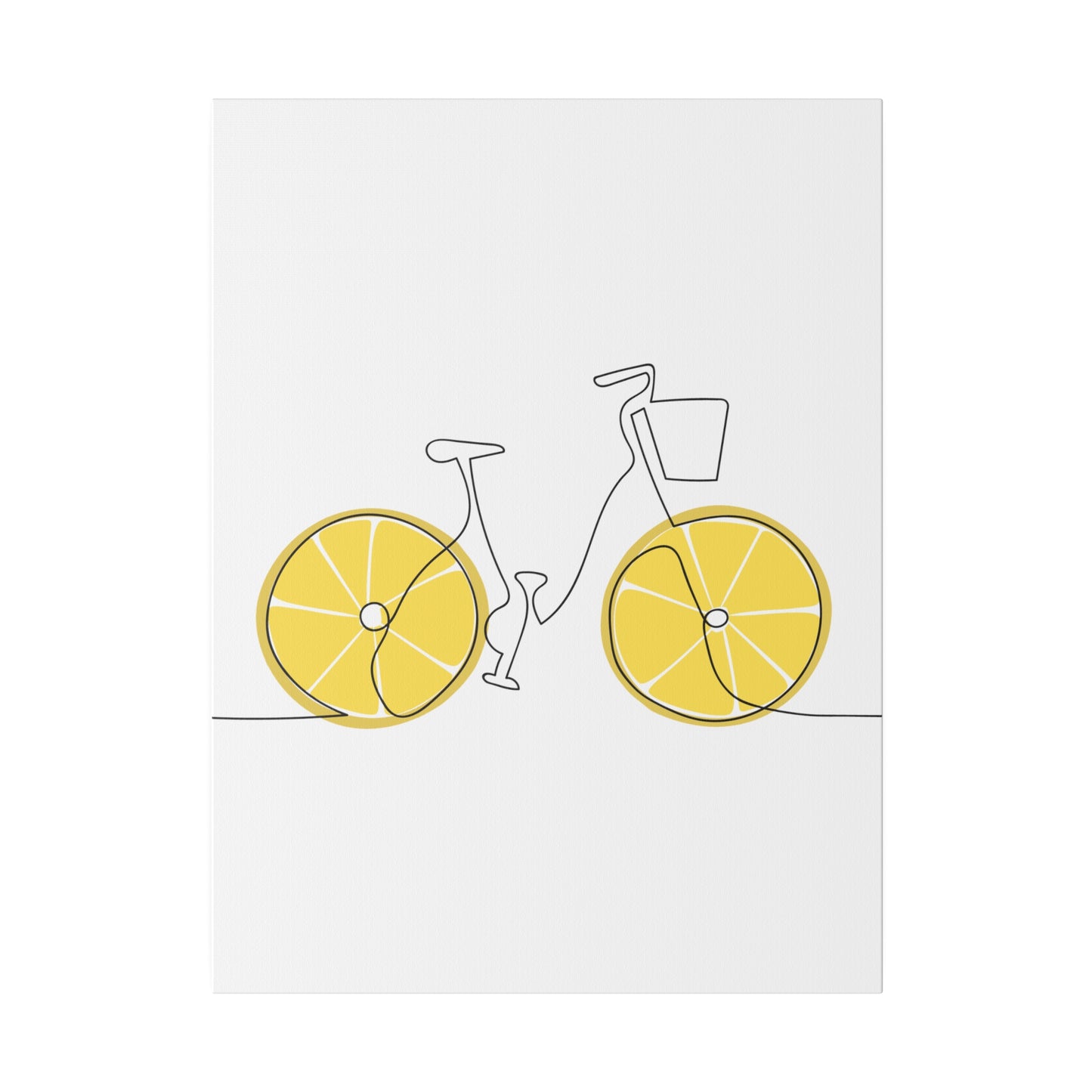 Lemon Wheel Bike Matte Canvas, Stretched, 0.75"