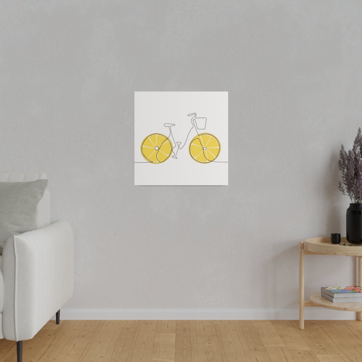 Lemon Wheel Bike Matte Canvas, Stretched, 0.75"