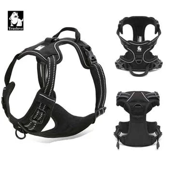 Truelove Reflective Nylon Pet Dog Harness No Pull Tactical For Small Medium Large Service Dog Vest Padded Mesh Adjustable Soft