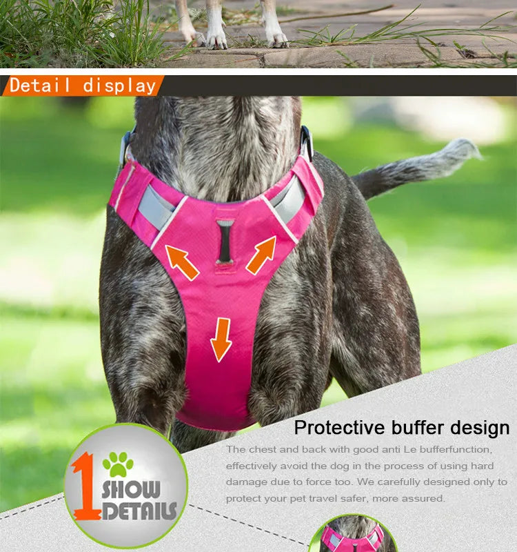 Reflective Pet Dog Harness Accessories Dogs Training Vest for Pet Big Dogs Adjustable Outdoor Harness Service Dog Ves Padded New