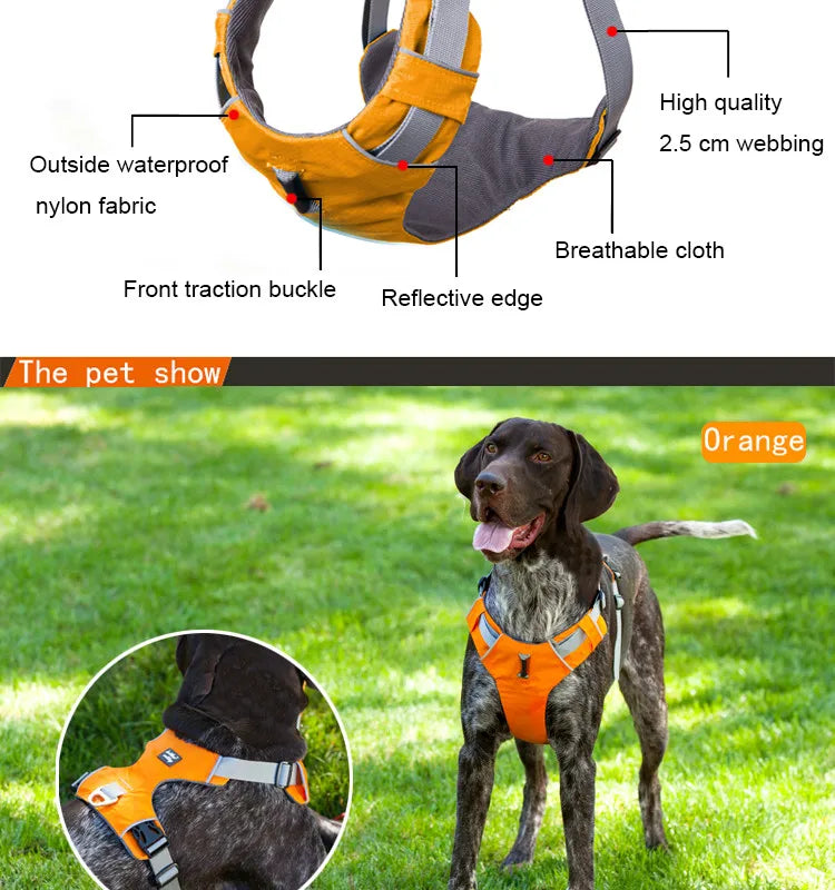 Reflective Pet Dog Harness Accessories Dogs Training Vest for Pet Big Dogs Adjustable Outdoor Harness Service Dog Ves Padded New