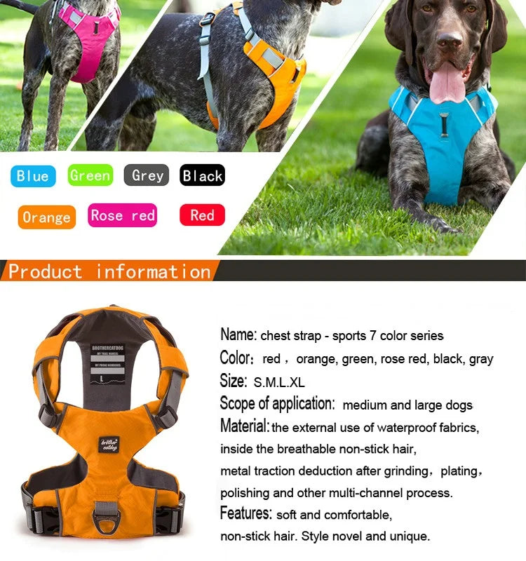 Reflective Pet Dog Harness Accessories Dogs Training Vest for Pet Big Dogs Adjustable Outdoor Harness Service Dog Ves Padded New