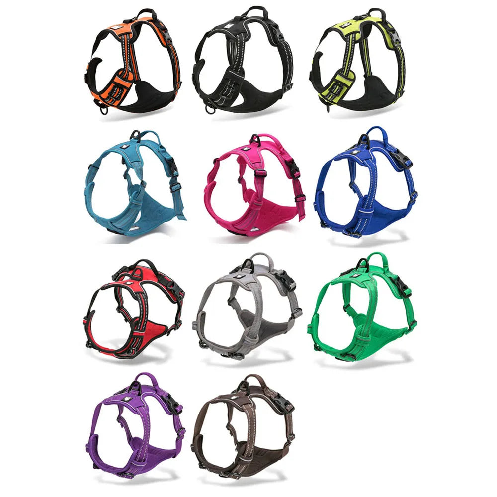 Truelove Reflective Nylon Pet Dog Harness No Pull Tactical For Small Medium Large Service Dog Vest Padded Mesh Adjustable Soft