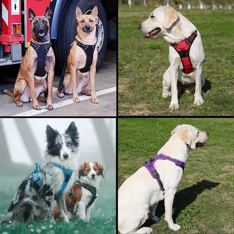 Truelove Reflective Nylon Pet Dog Harness No Pull Tactical For Small Medium Large Service Dog Vest Padded Mesh Adjustable Soft