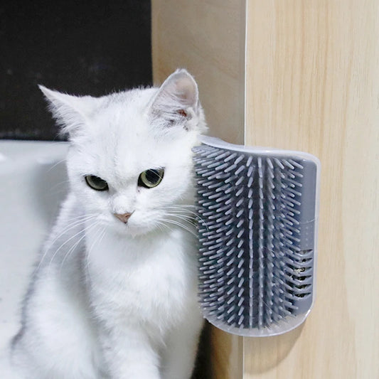 Pet Cat Brush Hair Removal Massage Comb Cats Wall Rubbing Brush Corner Scratcher Grooming Self Cleaning Scrubber Beauty Products