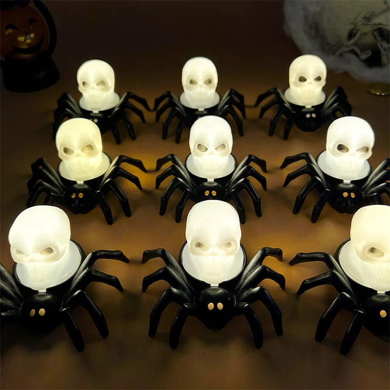 Halloween Decorations LED Candle Light Plastic Spider Skull Lamp for Home Bar Haunted House Halloween Party Decor Horror Props