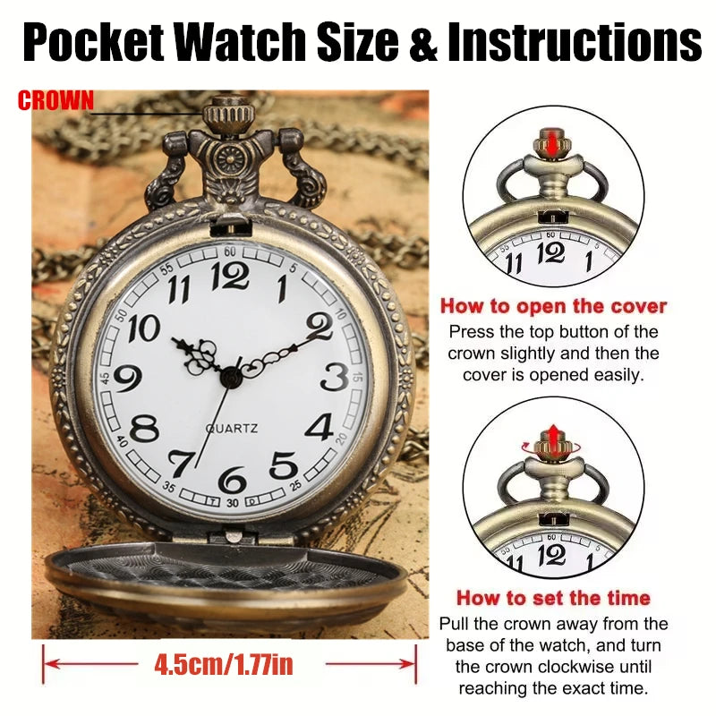 Bronze Tiger Hollow Quartz Pocket Watch Clock Necklace Pendant Womens Men GIfts Reloj De Bolsillo Dropshipping