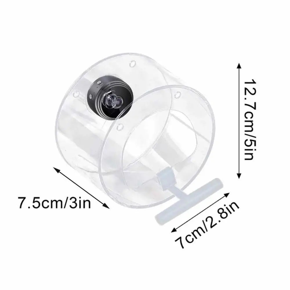 Bird House Camera Clear Window Bird Feeder With Suction Cups 720P HD Visual Storage Feeders Night Video Camera Heavy Duty Base