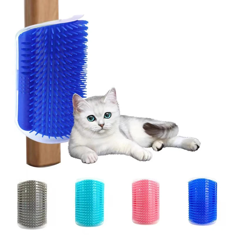 Pet Cat Brush Hair Removal Massage Comb Cats Wall Rubbing Brush Corner Scratcher Grooming Self Cleaning Scrubber Beauty Products