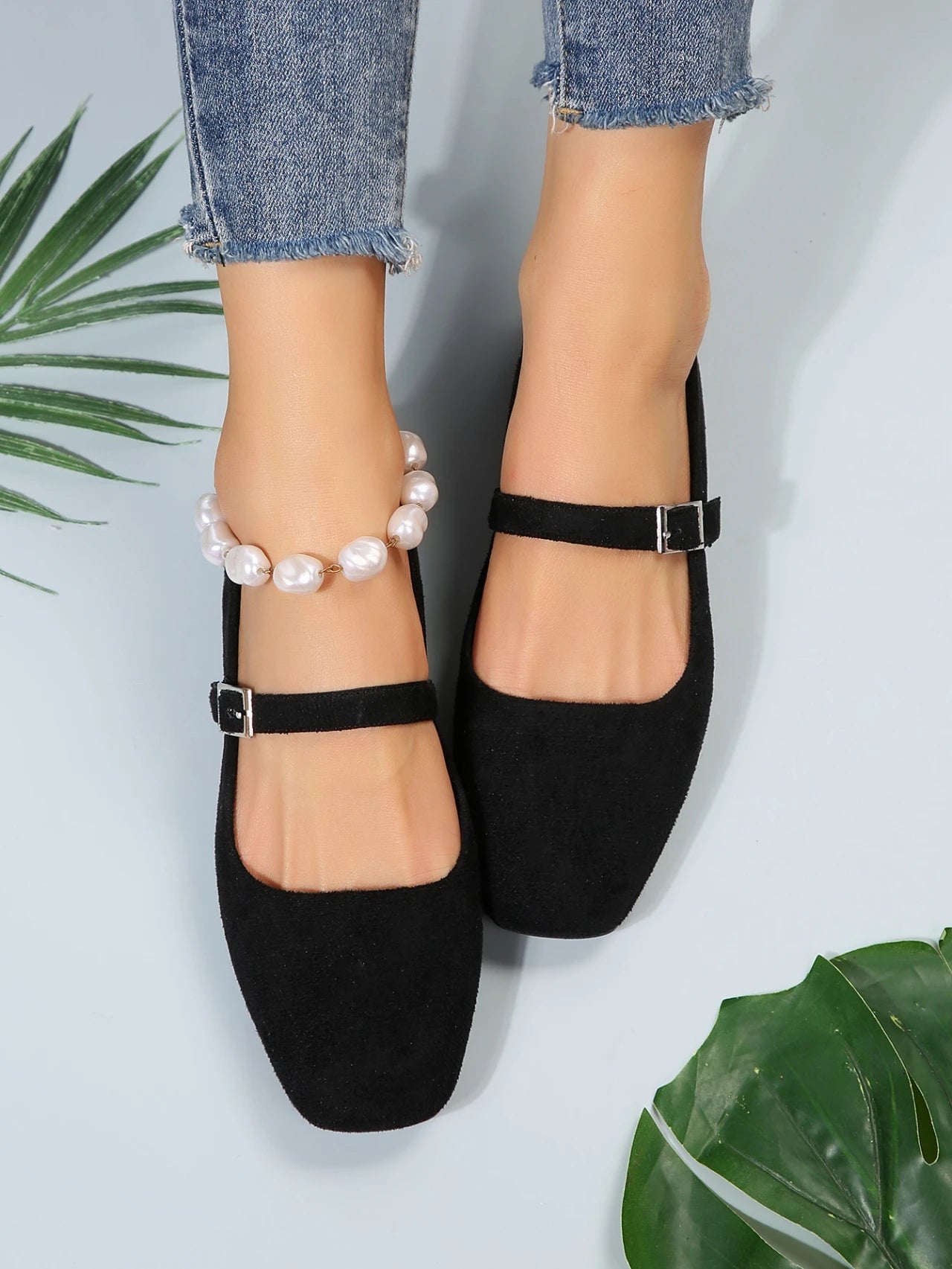 2024 Mary Jane Ballet Flats Women Black Shoes Ladies Comfortable Soft Square Toe Flat Shoes for Women Sapatos Femininos