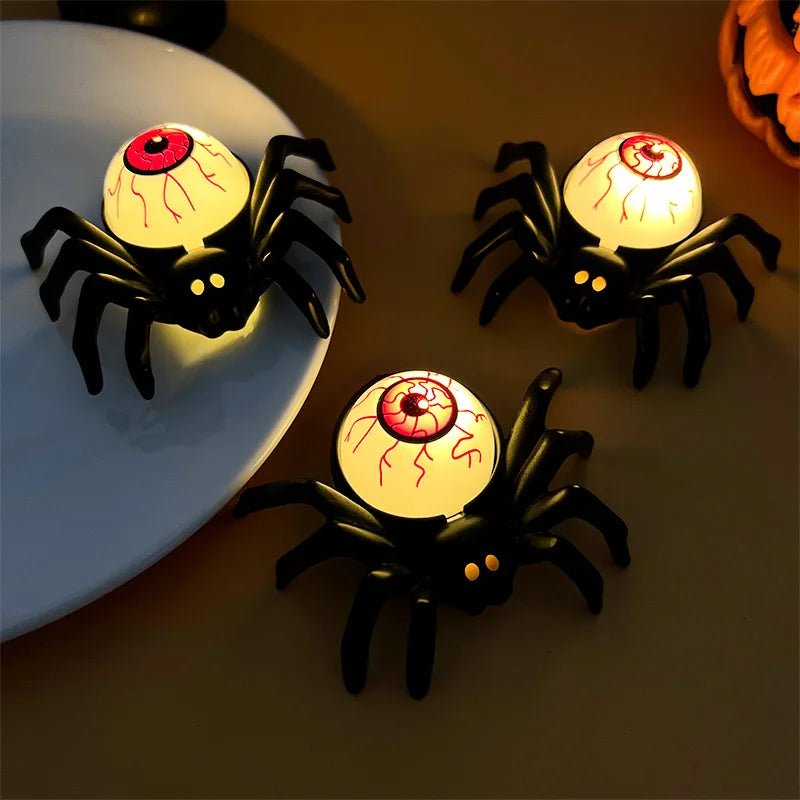 Halloween Decorations LED Candle Light Plastic Spider Skull Lamp for Home Bar Haunted House Halloween Party Decor Horror Props