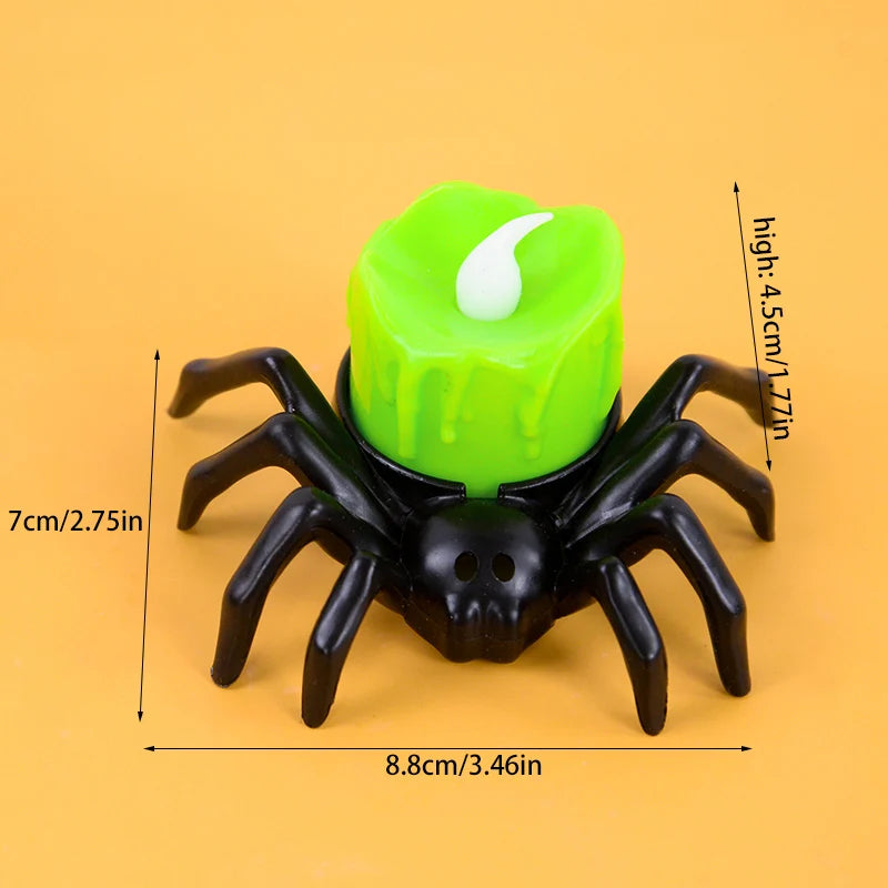 Halloween Decorations LED Candle Light Plastic Spider Skull Lamp for Home Bar Haunted House Halloween Party Decor Horror Props