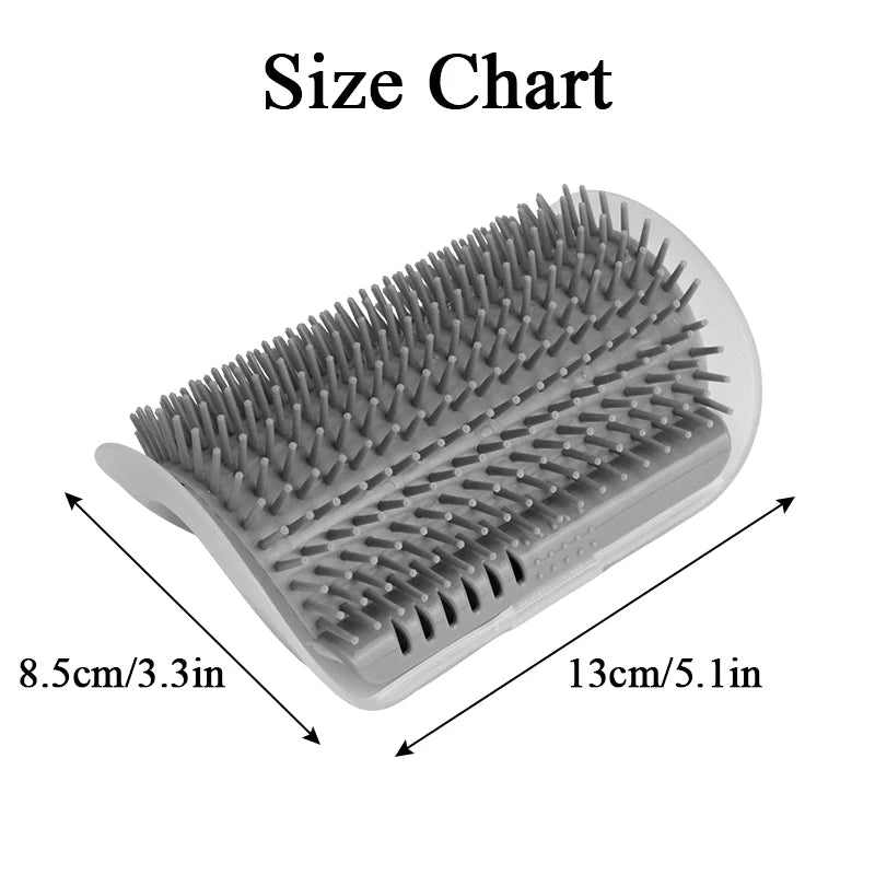 Pet Cat Brush Hair Removal Massage Comb Cats Wall Rubbing Brush Corner Scratcher Grooming Self Cleaning Scrubber Beauty Products