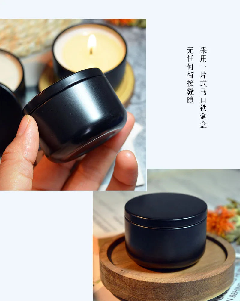 Burning 15h Citronella Anti-mosquito Aromatherapy Candels Black Tin Can Hotel Home Environmentally Friendly Soy Aromatic Candle