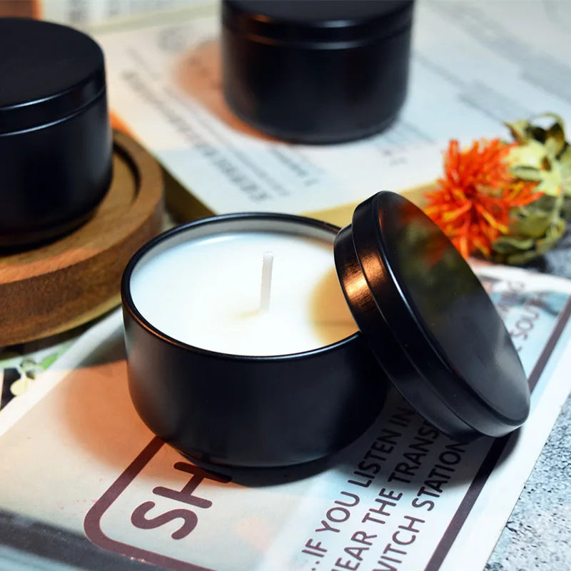 Burning 15h Citronella Anti-mosquito Aromatherapy Candels Black Tin Can Hotel Home Environmentally Friendly Soy Aromatic Candle