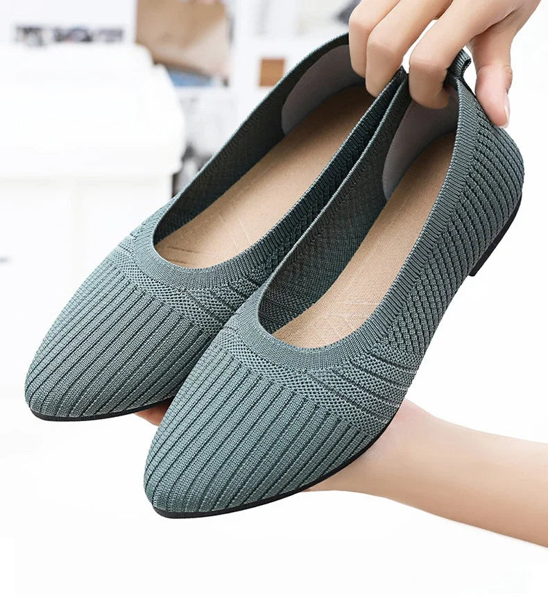 Hot Sales Women Shoes 2023 Autumn Pointed Soft Sole Casual Shoes for Women Fashion Mesh Breathable Flat Shoes Zapatos Mujer