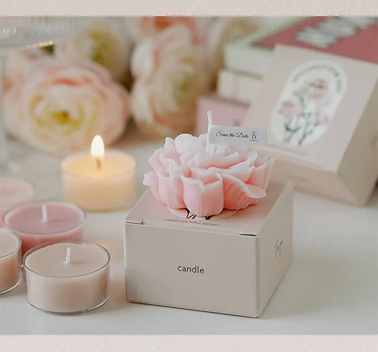 Handmade Carnation Candle Scented Candle Aromatherapy Soy Wax Candle Wedding Birthday Candles Party Home Decoration Photo Props