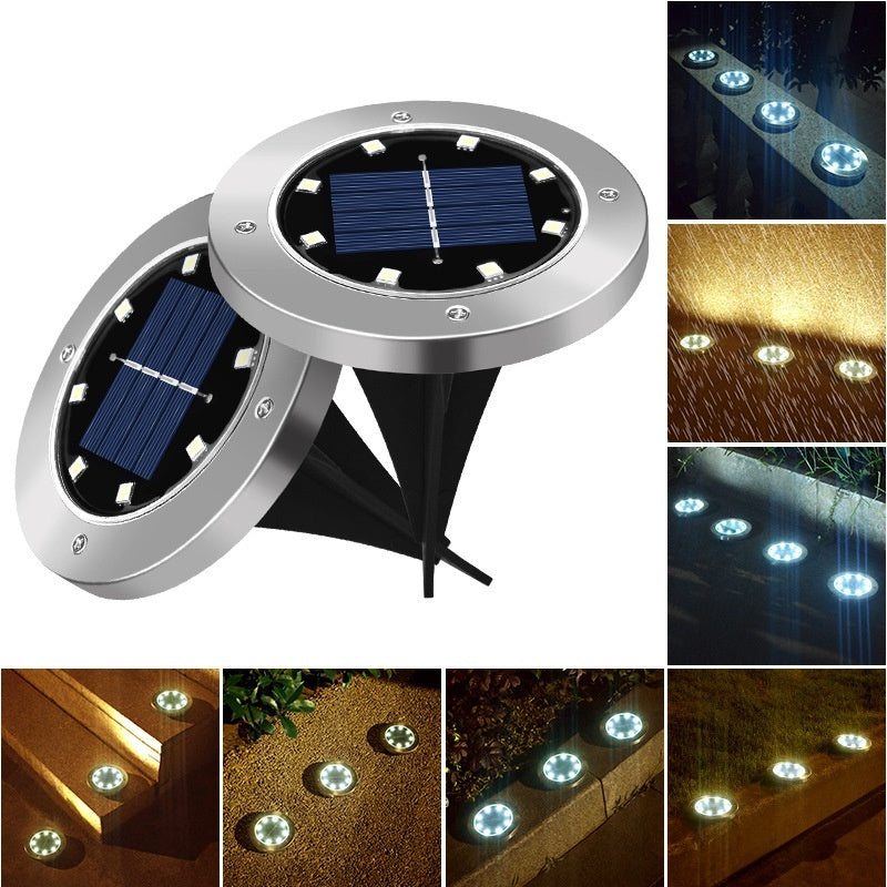 Solar Stainless Steel Underground Outdoor Ground Lawn Garden Lamp