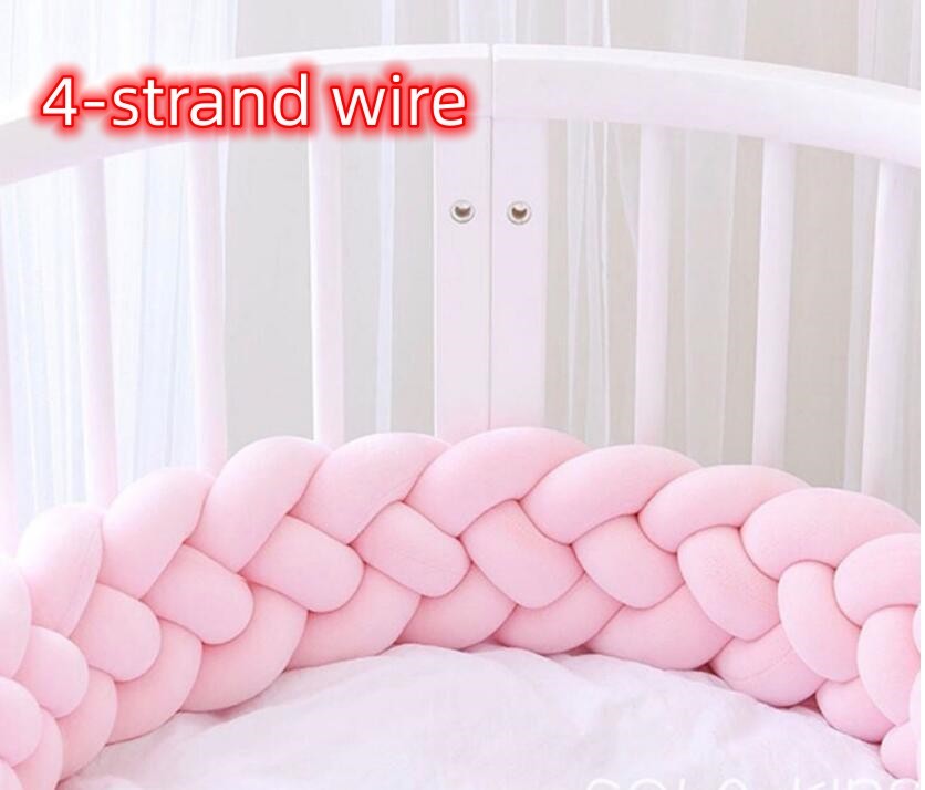 Heightening Baby Braided Crib Bumpers Knot Long Pillow Cushion Bedding Room Dector