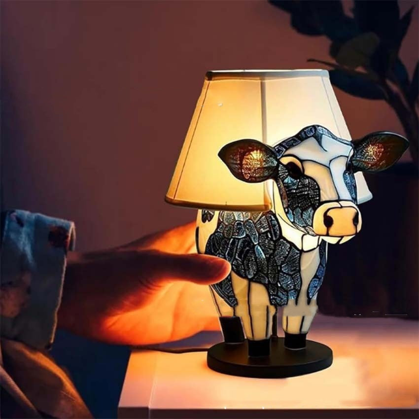 Beautiful Cow Table Lamp Bedside Table Lamp With USB Bedside Lamp For Living Room Bedroom Dormitory Bra Ornament