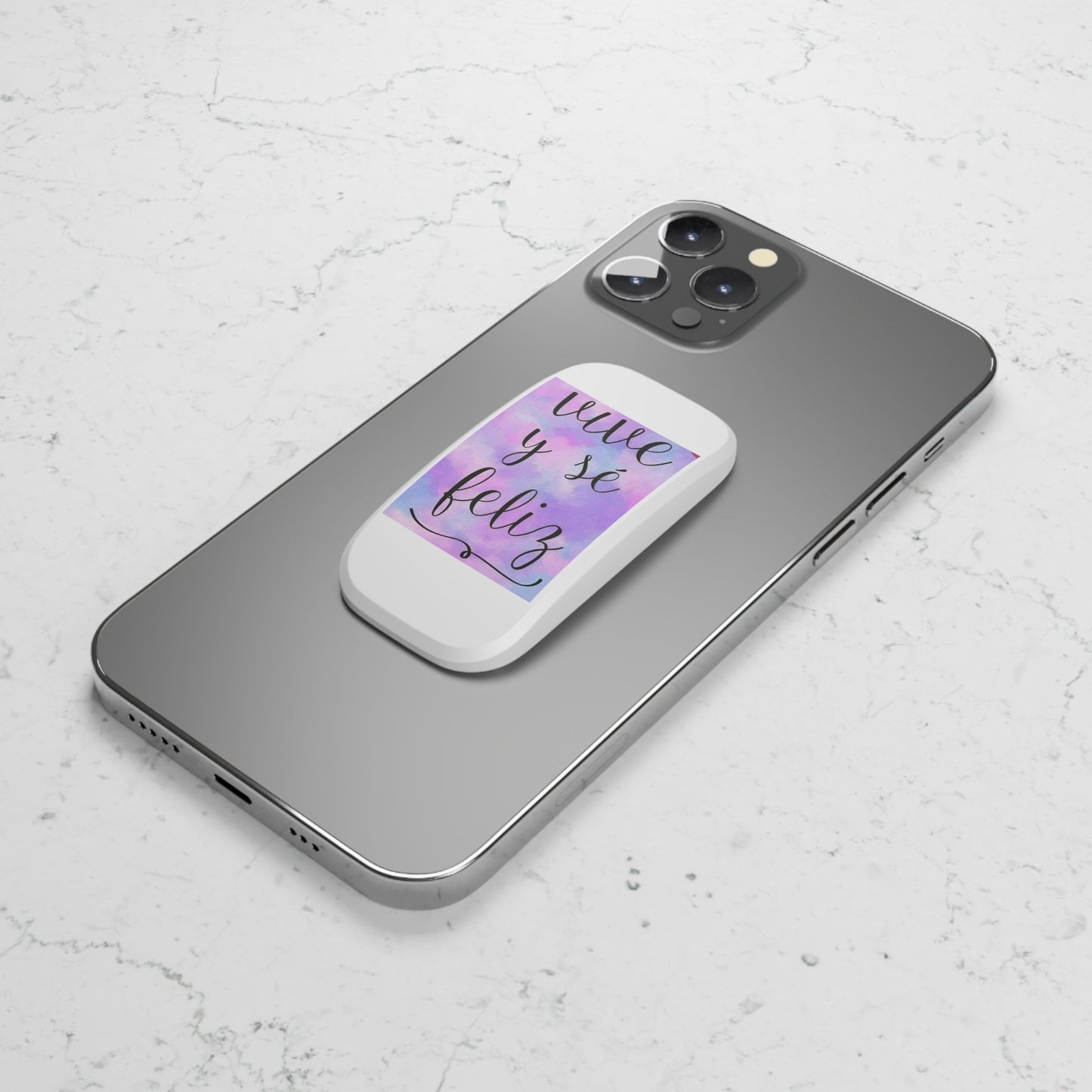 Live Be Happy Phone Click-On Grip Spanish