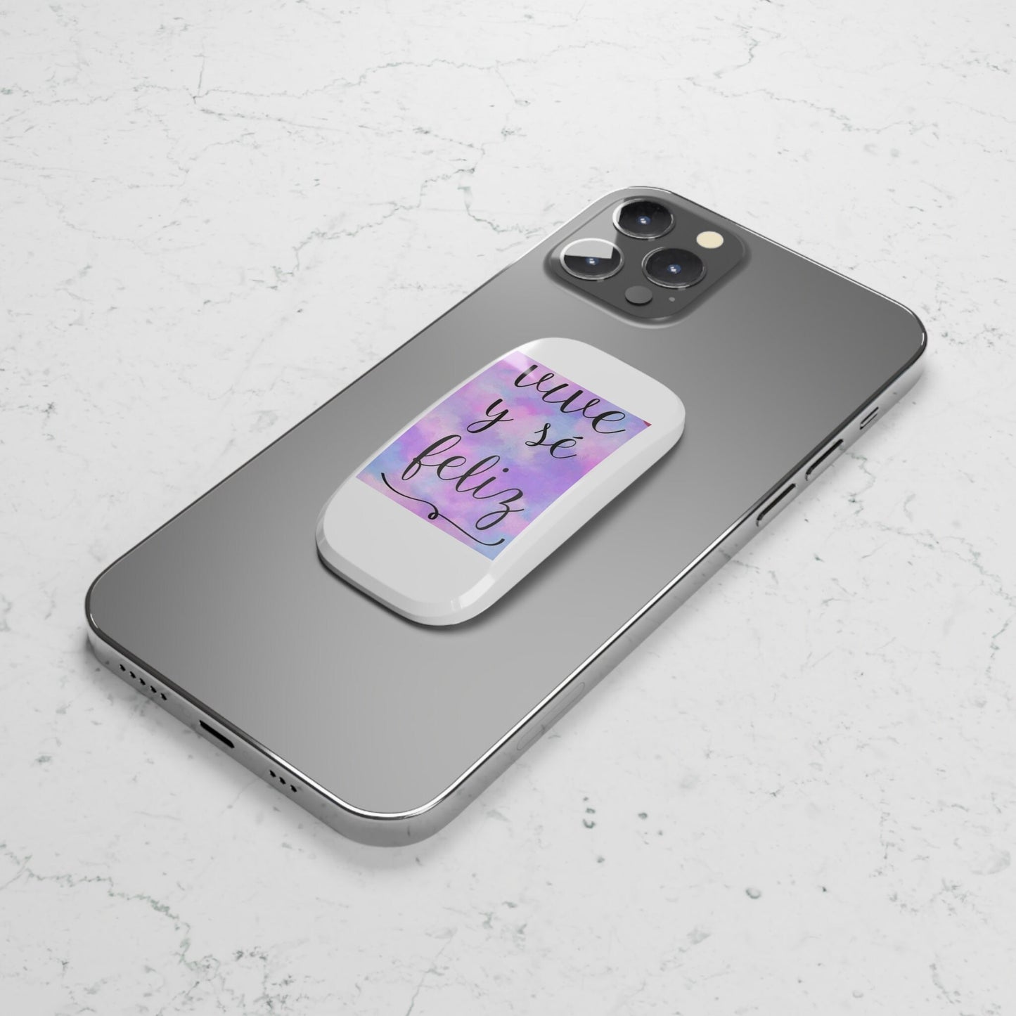 Live Be Happy Phone Click-On Grip Spanish