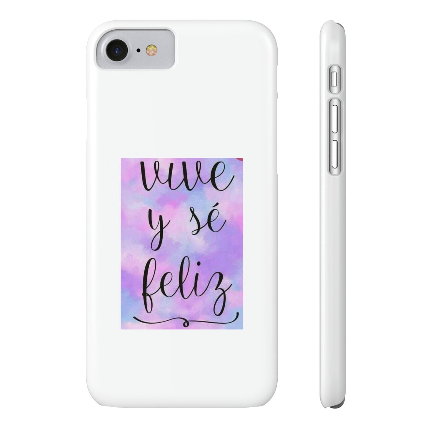 Live Be Happy Slim Phone Cases Spanish