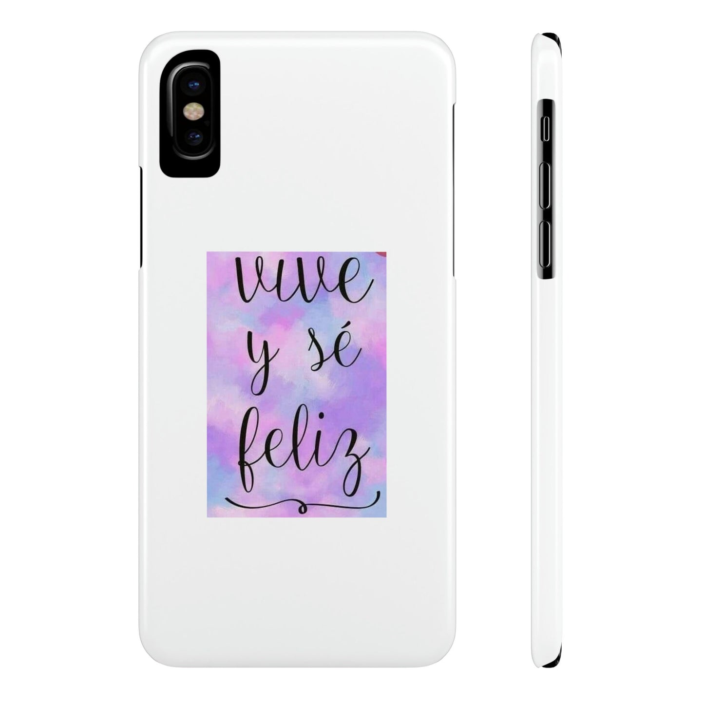 Live Be Happy Slim Phone Cases Spanish