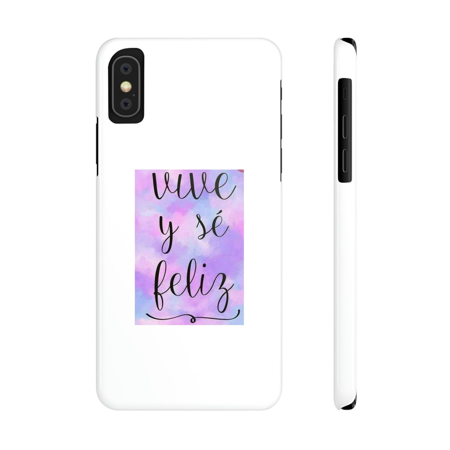 Live Be Happy Slim Phone Cases Spanish