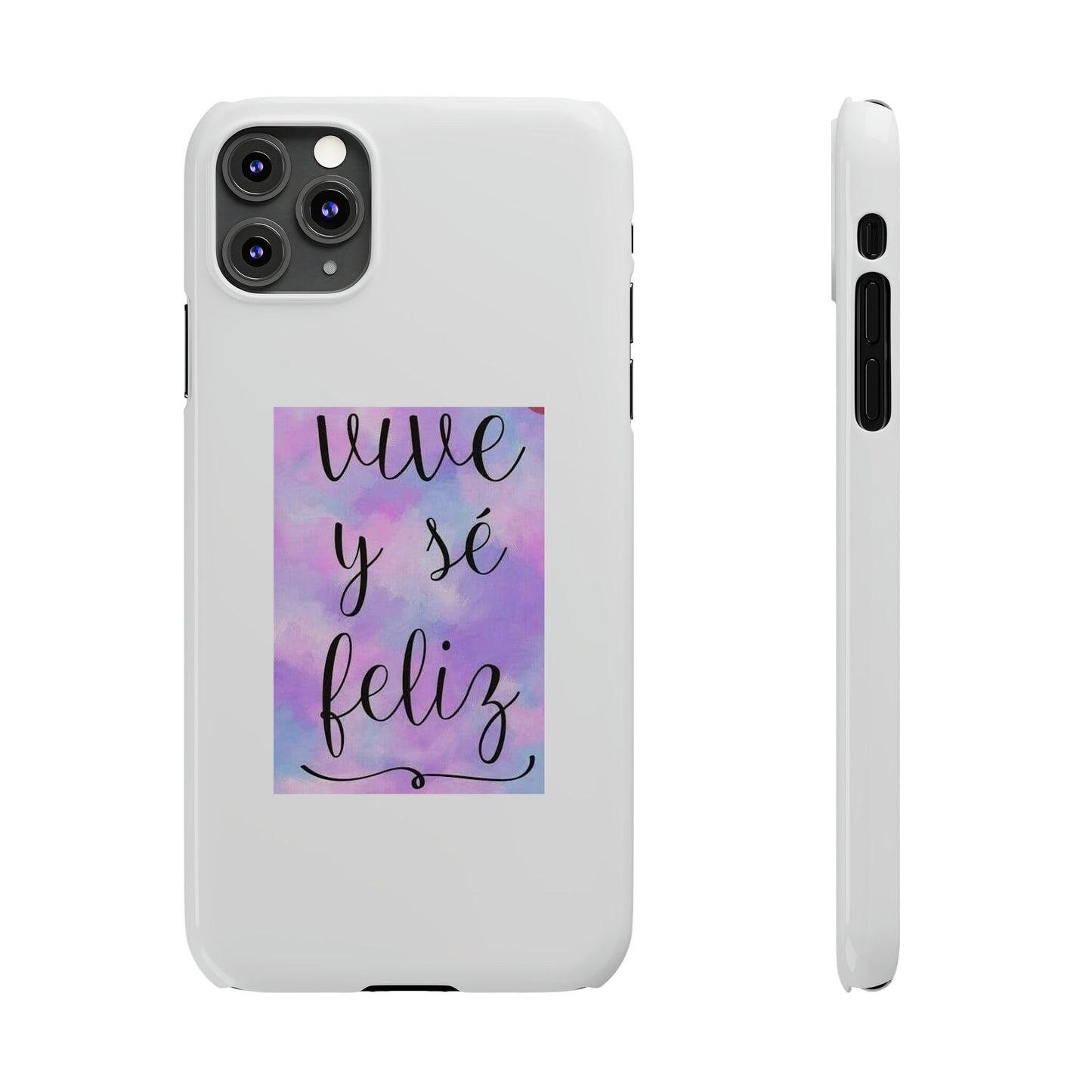 Live Be Happy Slim Phone Cases Spanish