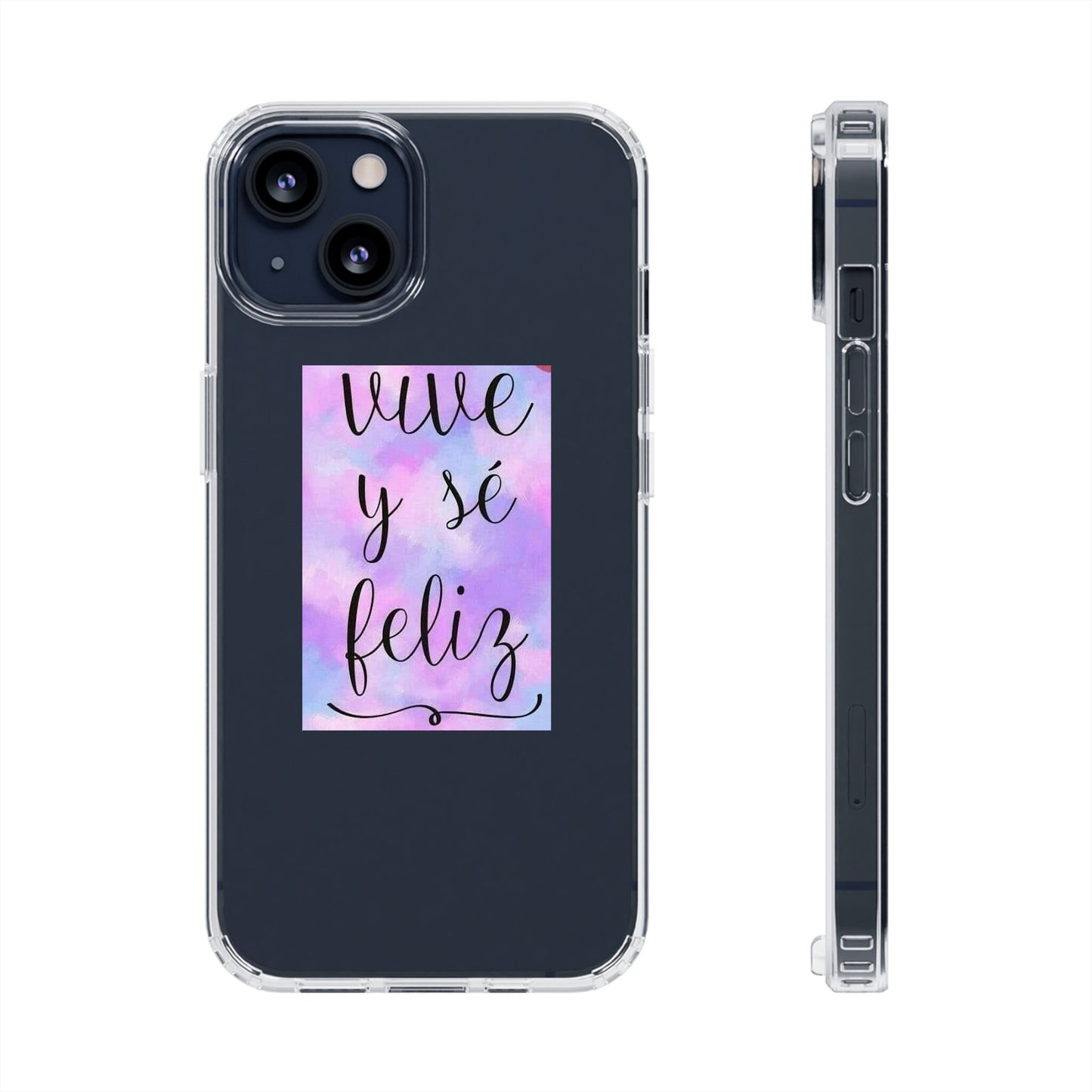 Live Be Happy Clear Cases Spanish