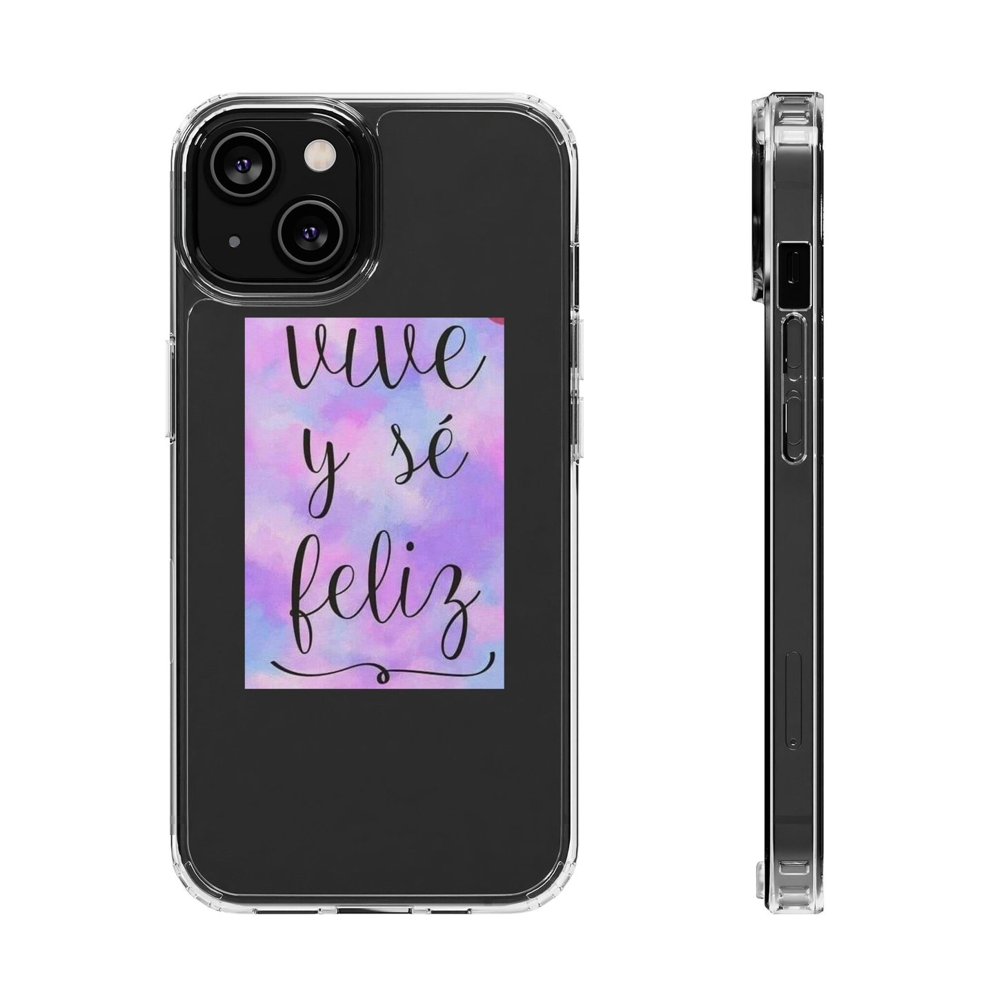 Live Be Happy Clear Cases Spanish