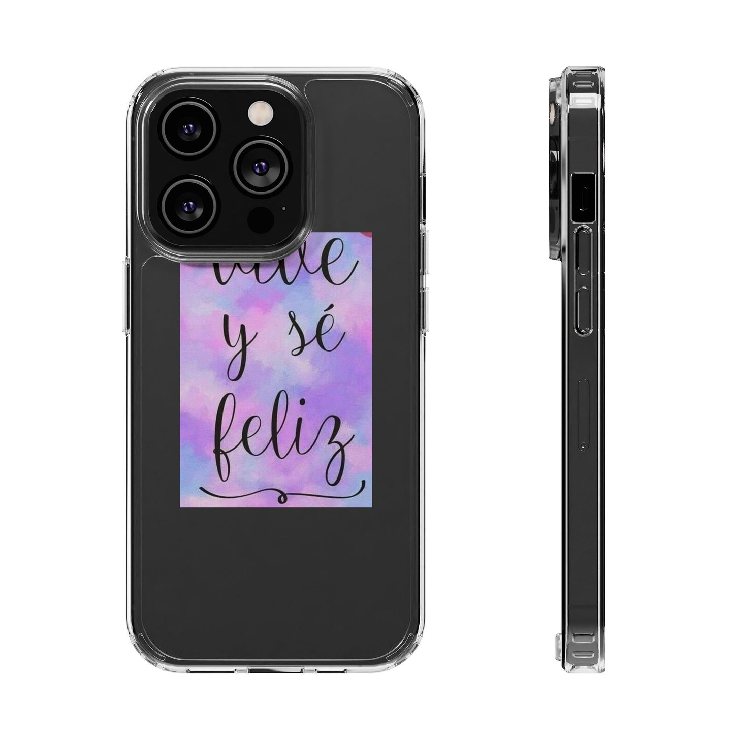 Live Be Happy Clear Cases Spanish