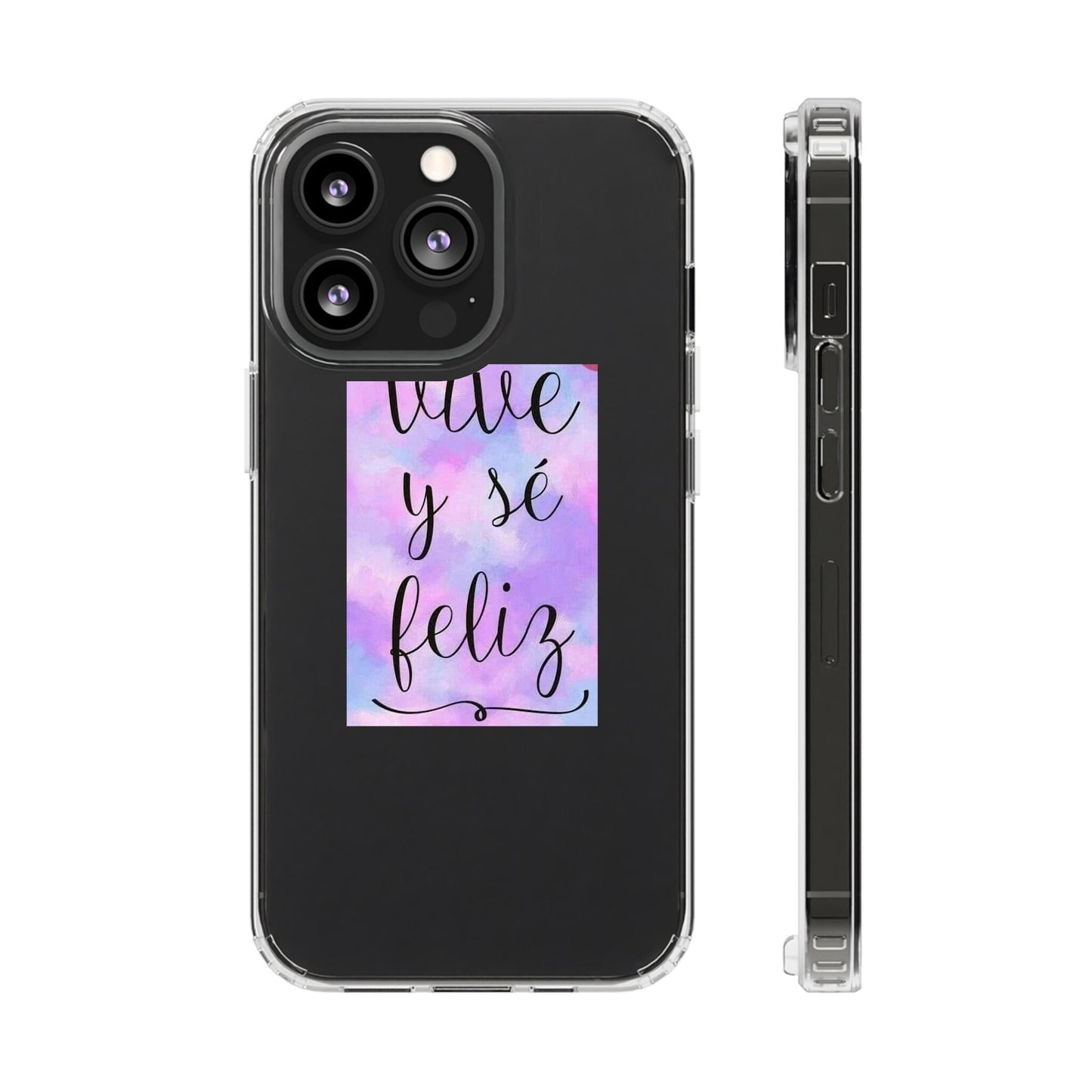 Live Be Happy Clear Cases Spanish