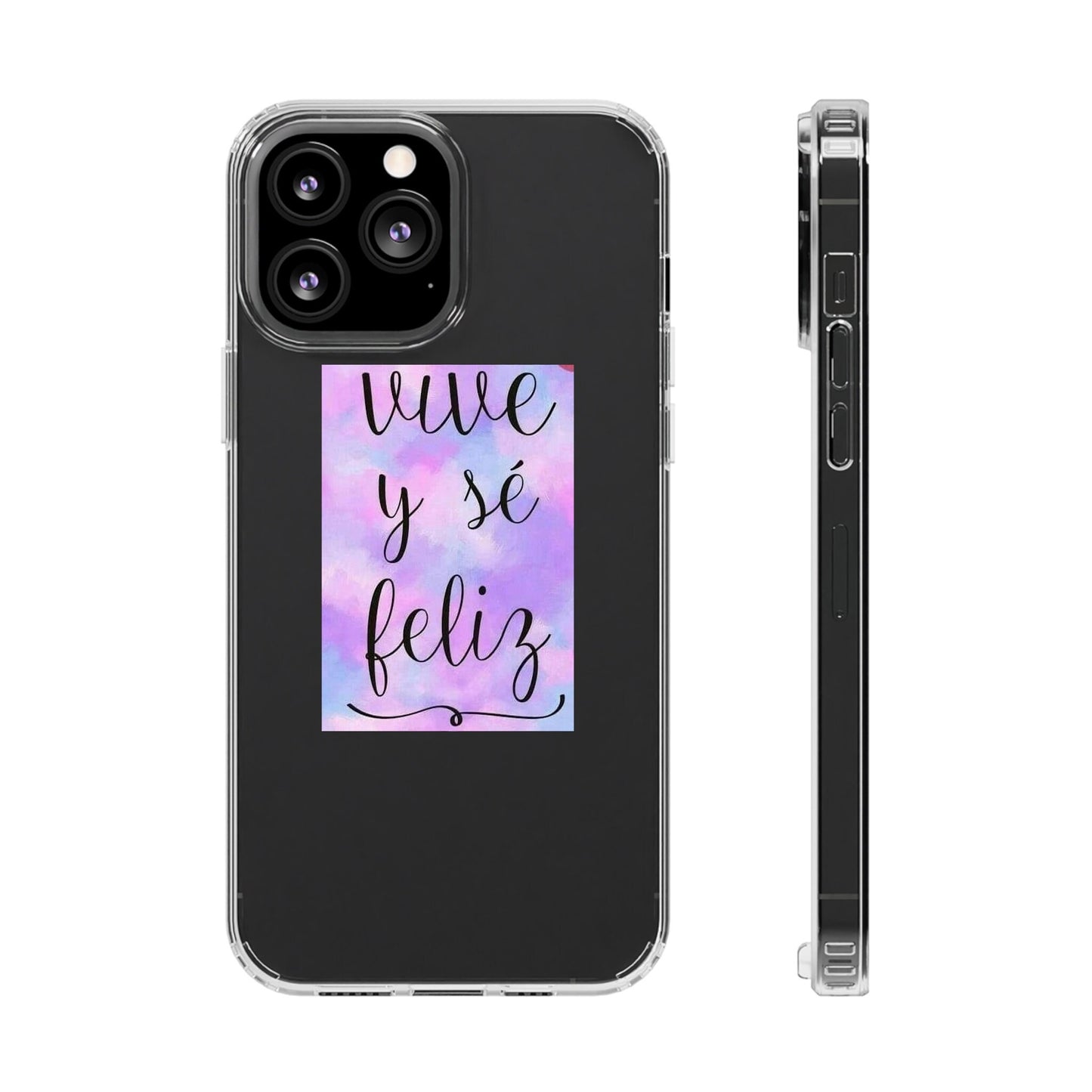 Live Be Happy Clear Cases Spanish