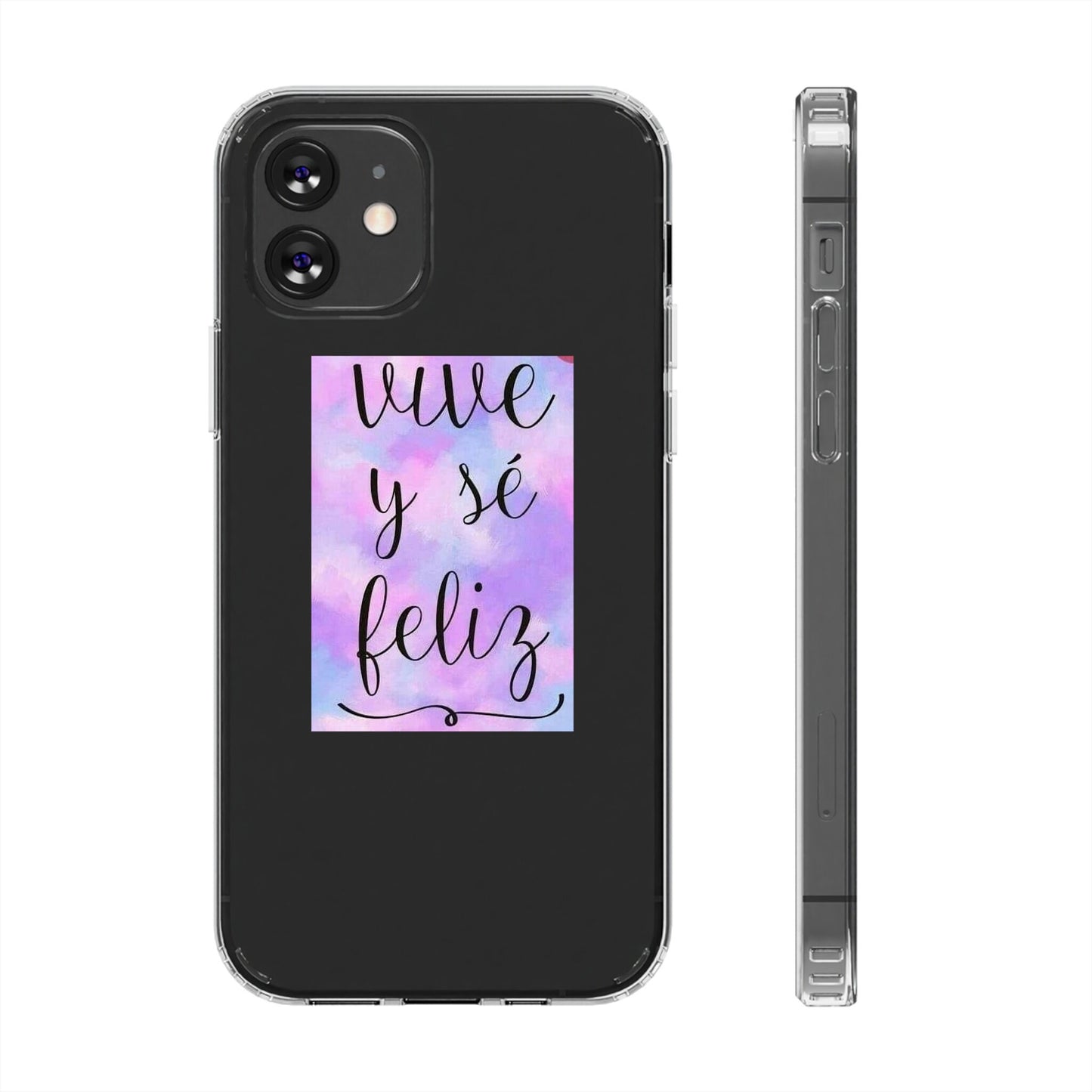 Live Be Happy Clear Cases Spanish