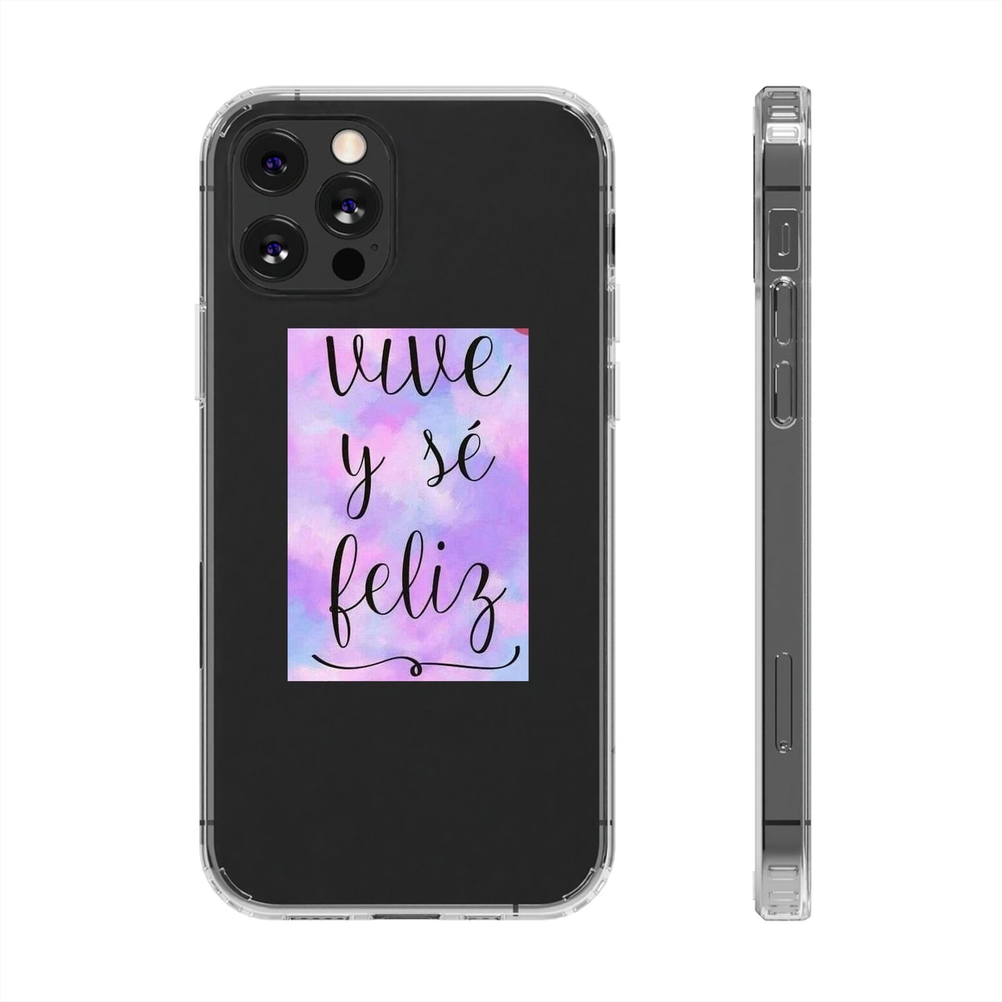 Live Be Happy Clear Cases Spanish