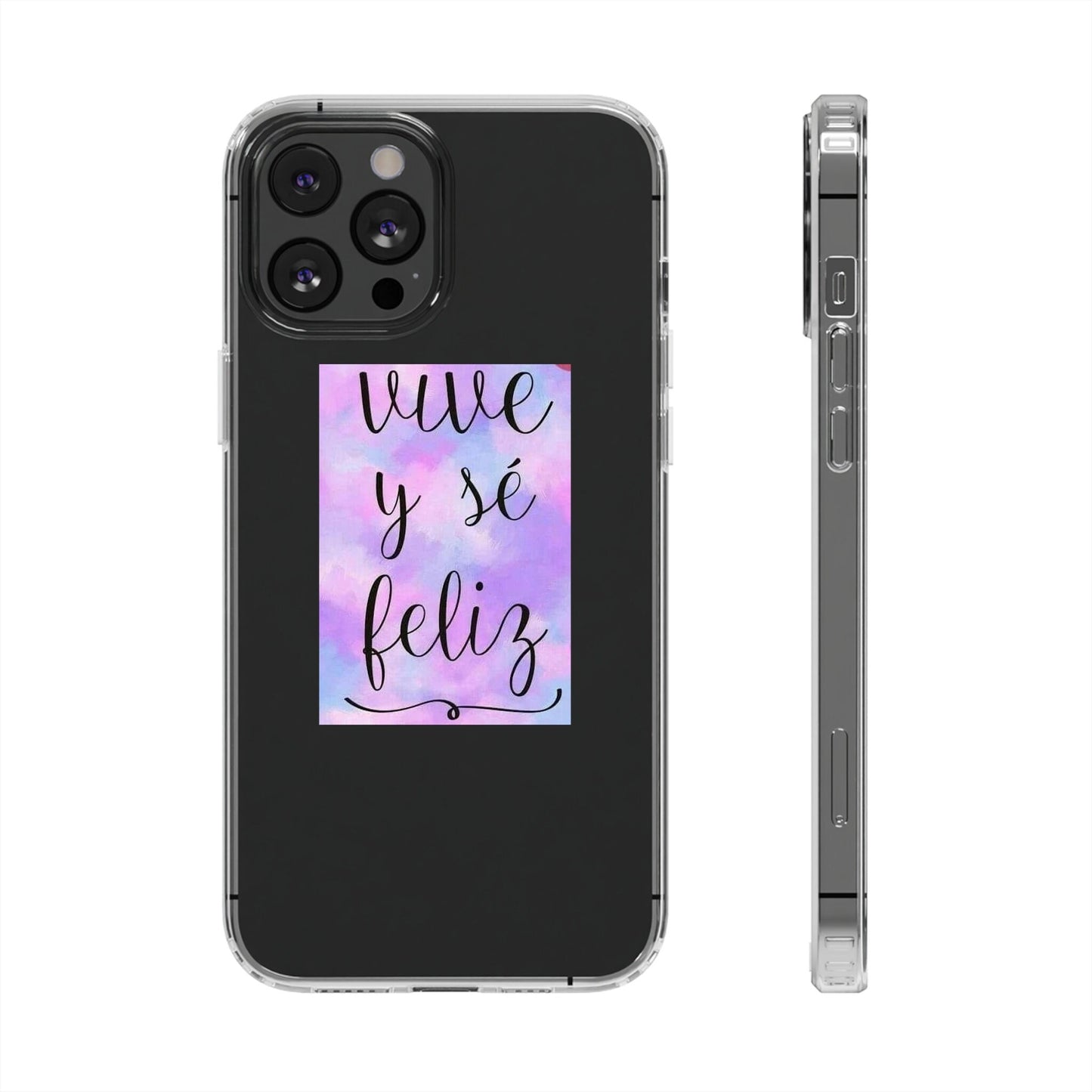 Live Be Happy Clear Cases Spanish