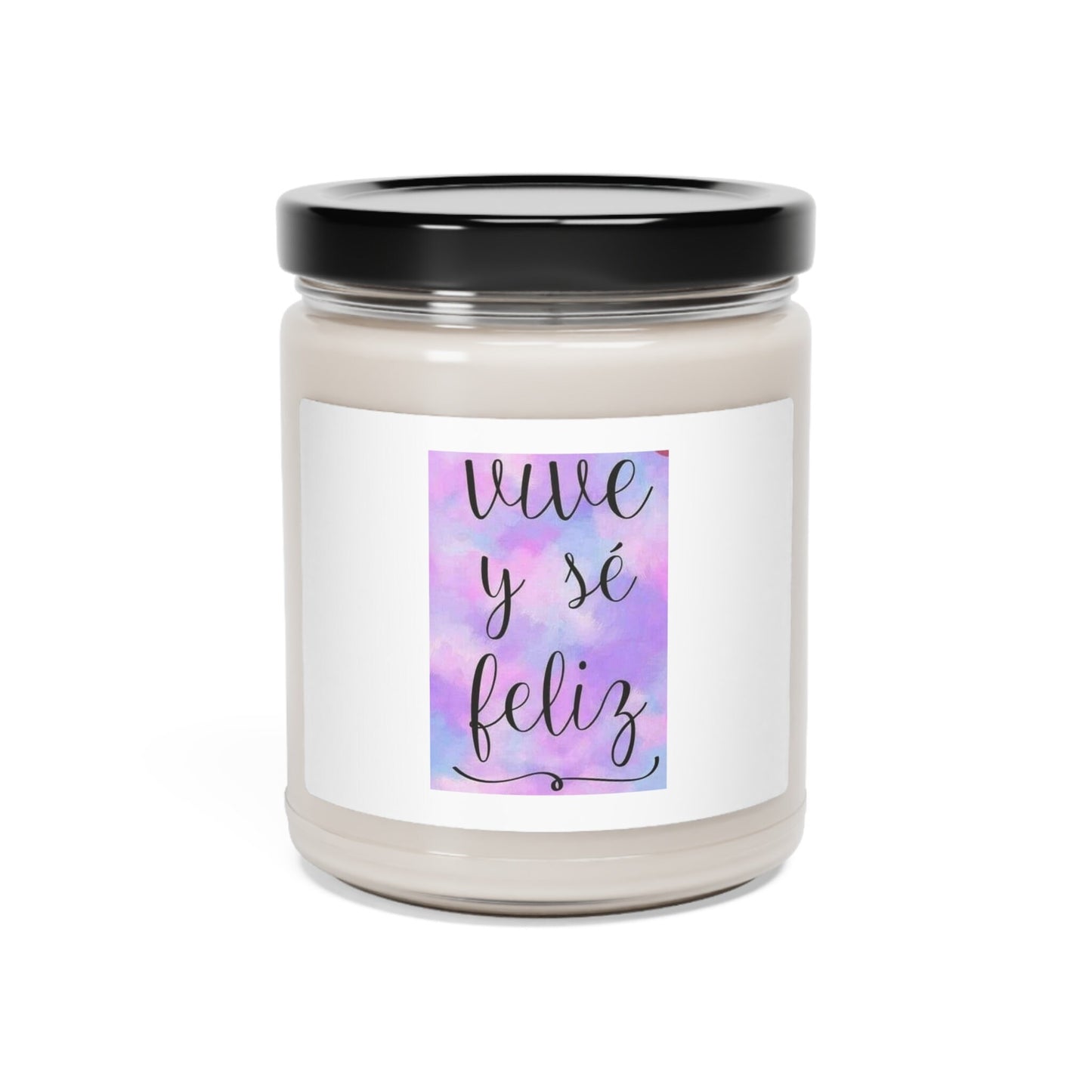 Live Be Happy Scented Soy Candle, 9oz Spanish