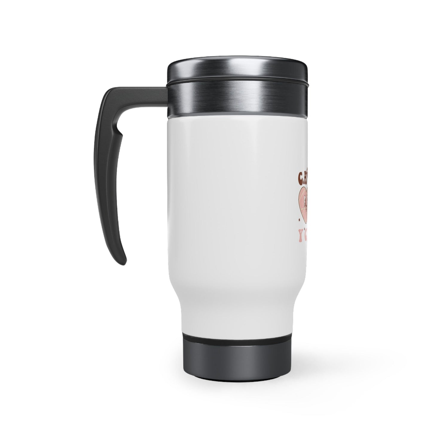 Coffee & Gossip Stainless Steel Travel Mug with Handle, 14oz Spanish