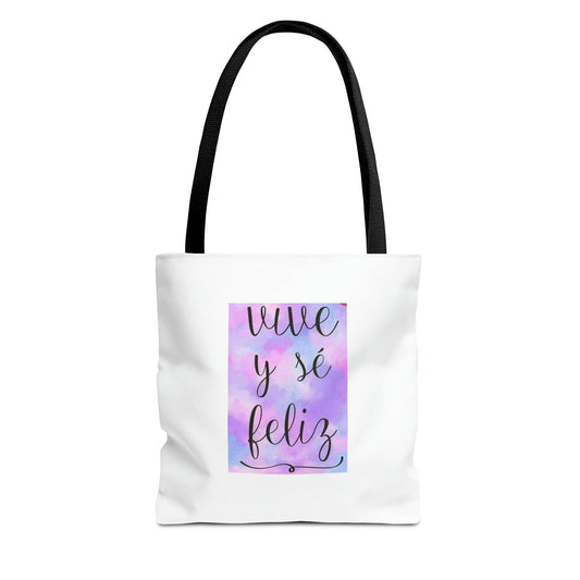 Live Be Happy Tote Bag Spanish (AOP)